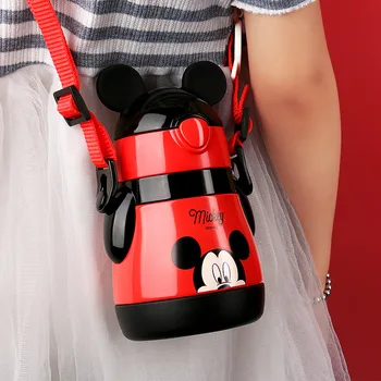 

300ml Kids Thermos Bottles Feeding New Disney Children's Straw Mug Insulation Stainless Steel Children's Water Bottle Portable