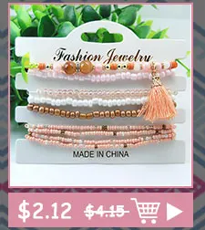 Ethnic Bohemian Tassel Beach Charm Bracelets For Women Boho Multilayer Beads Crystal Beaded Jewellery Bracelet Set Femme 2019