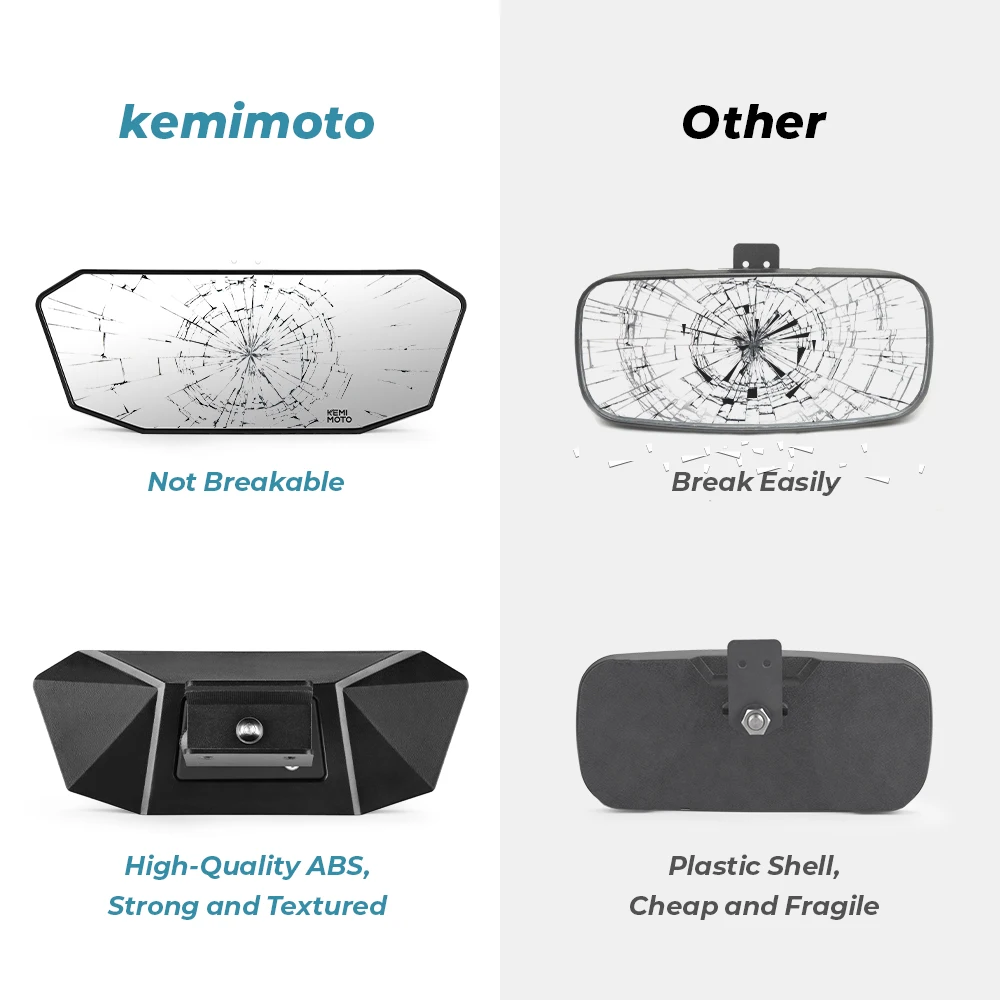 kemimoto Marine Boat Mirror Universal Boat Mirrors Rear View for Ski Boats Pontoon Water Sport Watercraft Surfing Mirrors