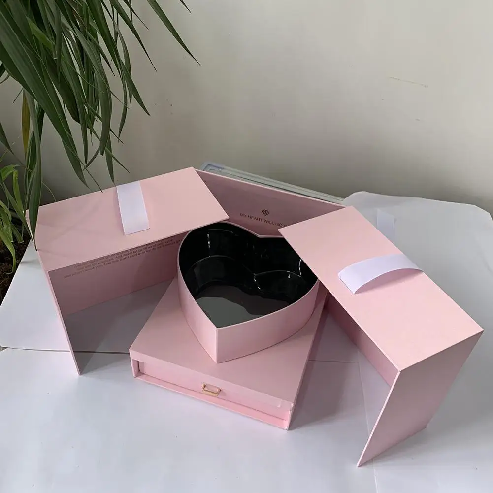 

Flower Gift Box DIY Cube Shape Gift Box Birthday Anniversary Wedding Valentine's Day Surprise Gift Box Flower Packing Box