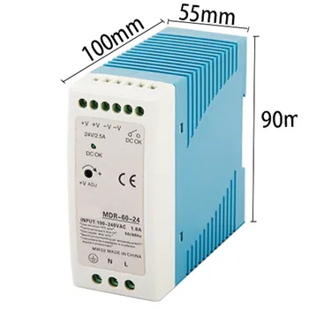 

MDR-60 60W Single Output 12V 24V Din Rail Switching Power Supply AC/DC