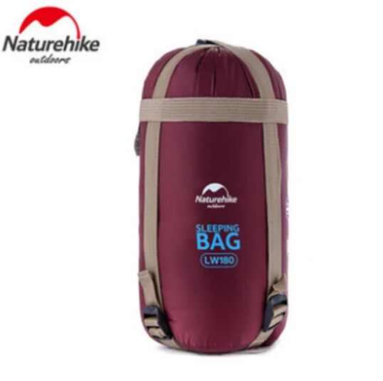 Red wine Naturehike 75x29,5 ''Мини Открытый Сверхлегкий конверт спальный мешок ультра-маленький размер для кемпинга пешего туризма альпинизма NH15S003-D - Цвет: Red wine