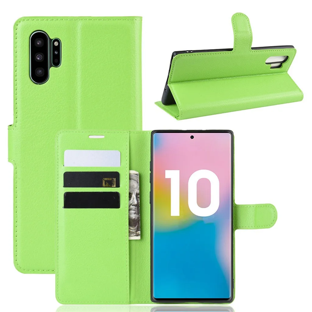 Для samsung Galaxy Note 10+ 6,8 дюймов Роскошный кошелек из искусственной кожи чехол флип бумажник держатель для карт с функцией подставки