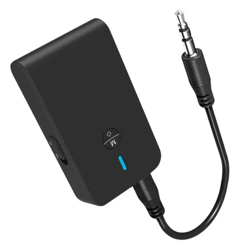 2 в 1 Bluetooth 5,0 передатчик приемник 3,5 мм стерео аудио адаптер для ТВ наушники колонки Беспроводной Bluetooth - Название цвета: Черный