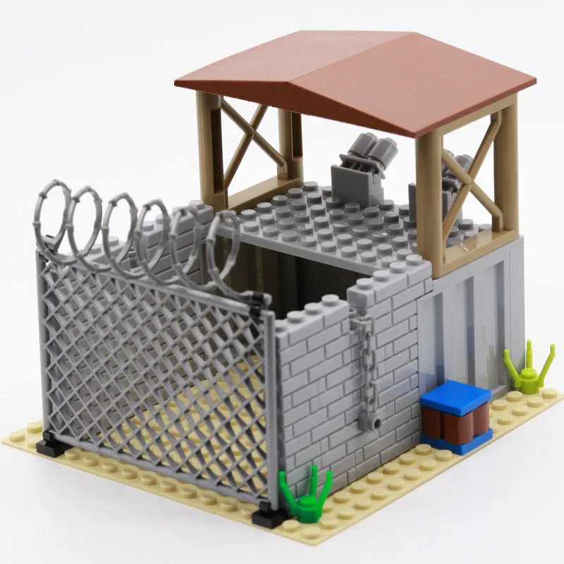 

MOC Game Scene Building Blocks Compatible Major Brand Military Tower Outpost Prison Assemble Toy DIY Educational Model Bricks