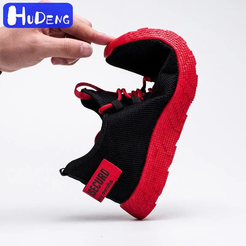 HUDENG/мужские кроссовки; дышащая повседневная Нескользящая Мужская Вулканизированная обувь; Мужская обувь из сетчатого материала на шнуровке; износостойкая обувь; tenis masculino