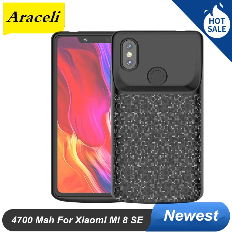 4700 мАч для Xiaomi Mi 8 se чехол батареи внешний смарт аккумулятор MI8 зарядного