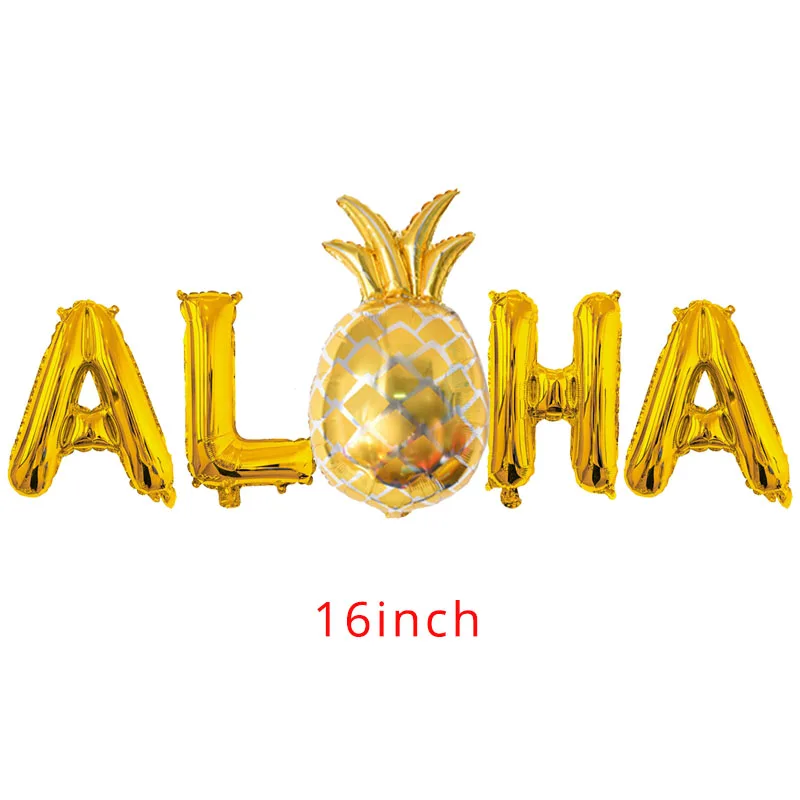 Flamingo Party Tableware Hawaii ALOHA Bunting Banner Balloon Garlands Summer Tropical Hawaiian Party Birthday Wedding Decoration 