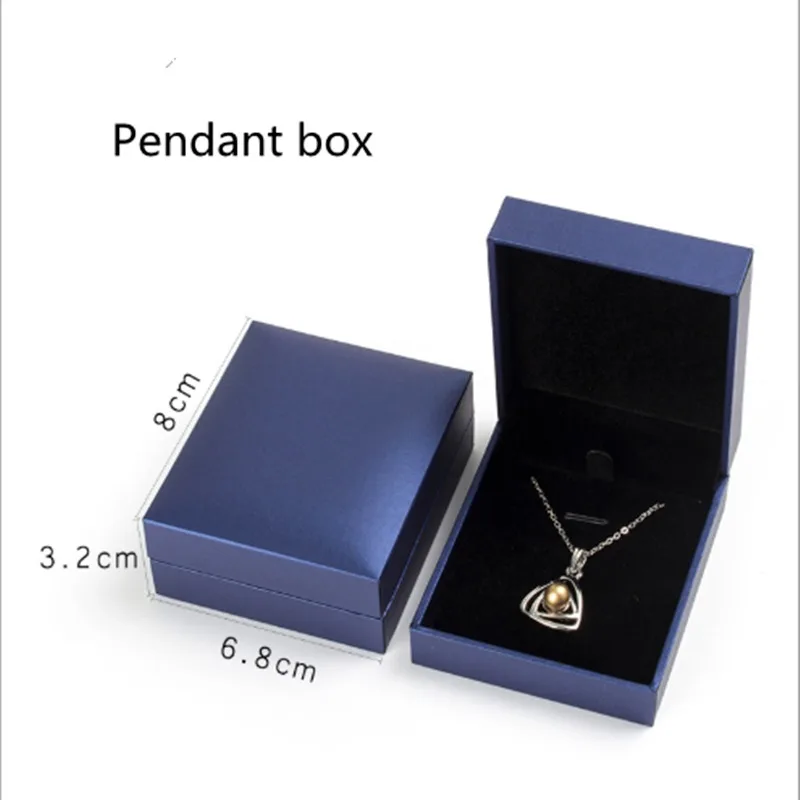 Pendant box Горячая Распродажа Высококачественная шкатулка для драгоценностей кольцо коробка синяя Подарочная коробка под ожерелье набор с шкатулка для драгоценностей кольцо ожерелье коробка для хранения Подставка - Цвет: Pendant box
