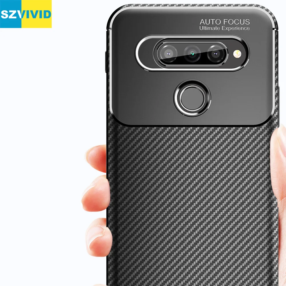 Чехол из углеродного волокна для LG Q70 TPU силиконовый защитный чехол | Мобильные