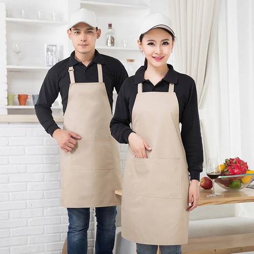 Apron printed LOGO white apron supermarket hot pot shop fruit shop tea shop catering hotel work apron - Цвет: 1PCS