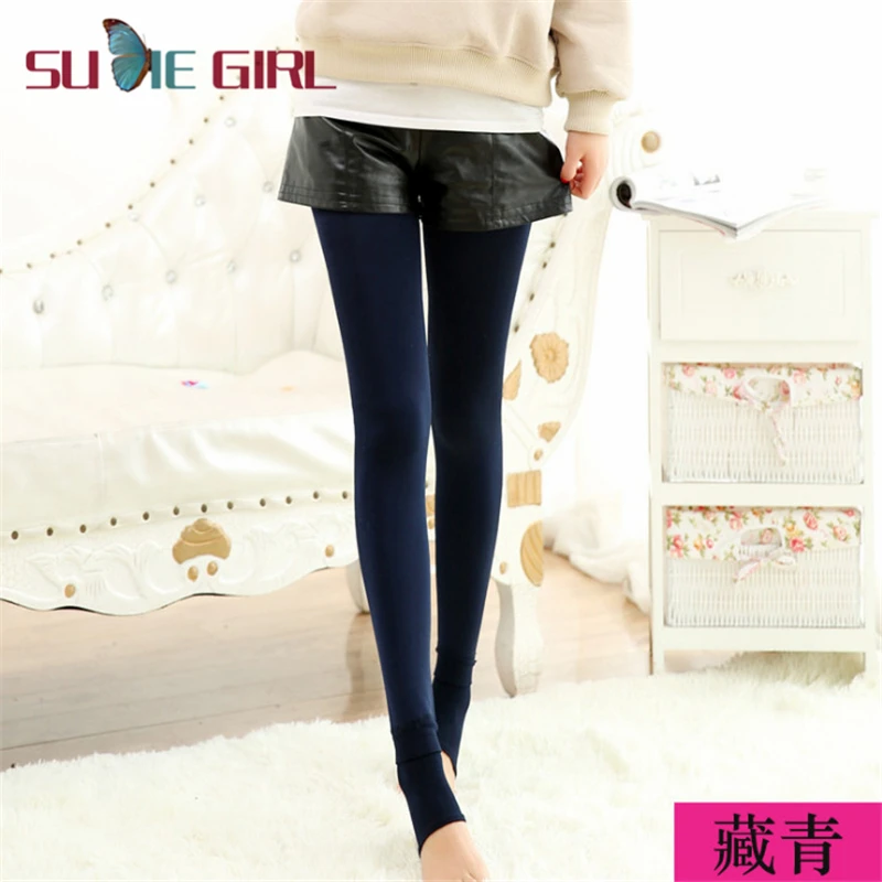 

SUDIE Girl High-waisted leggings with elasticity, pure color warmth in autumn and winter, double-sided plus file velvet leggings