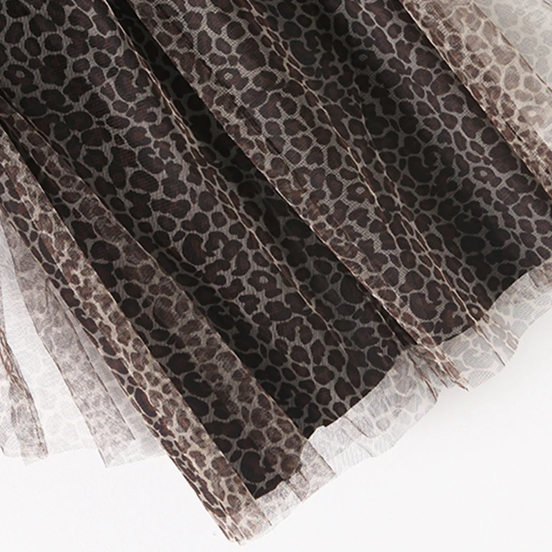 Необычные Супер Модные леопардовые сетчатые макси длинные газовые юбки Cakee