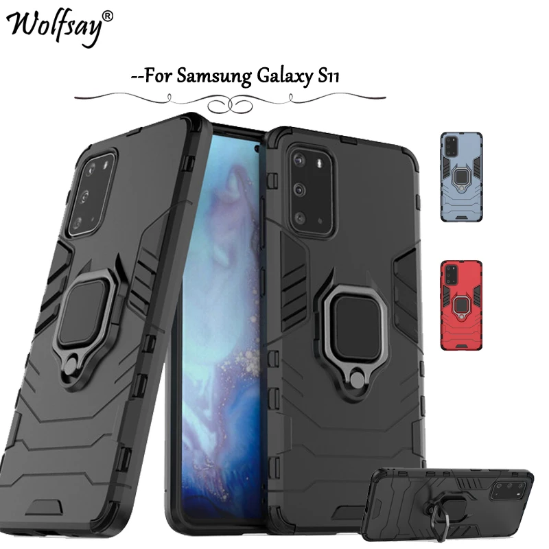 

For Samsung Galaxy S20 Case For Samsung S20 Case Shockproof Silicone Cover Stand Holder Hard Phone Case For Samsung Galaxy S20