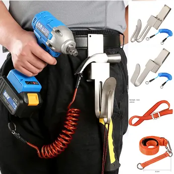 

Shelf Hook Carpentry Electric Key Hook Hanger Waist Belt or Electric Drill Strap or Safety Rope or Alloy Steel Hook L