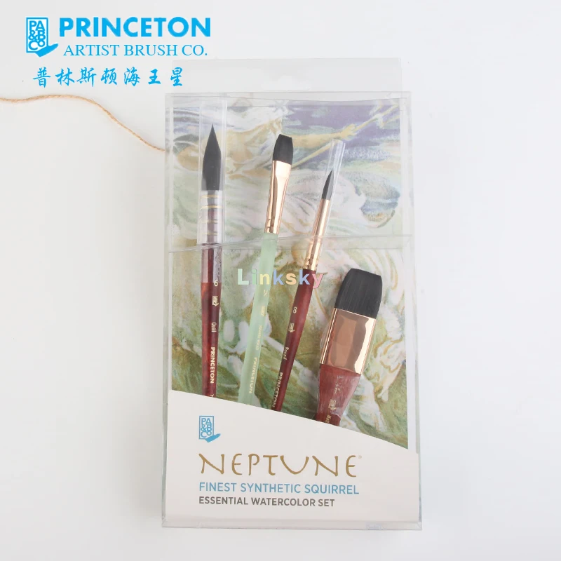 Synthetic Squirrel for Watercolor 4 Piece Professional Set Princeton Artist Brush Neptune Series 4750 4750BSET 