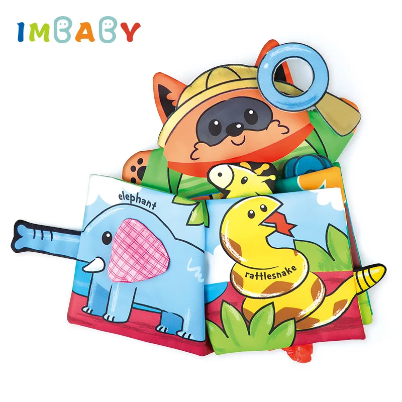 

IMBABY Baby Books Quiet Books Learning Educational Toddler Cloth Book Hand Puppet Toys Children Books Baby English Baby Bed Toys
