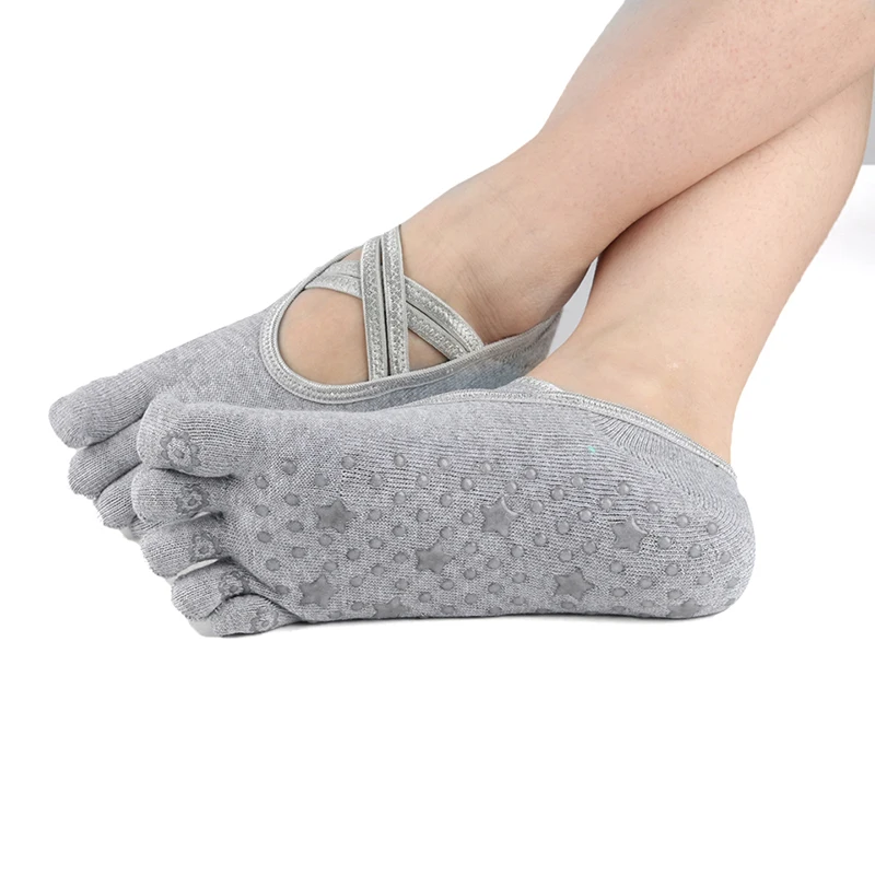Yoga Socks for Lady Silicone dots Non-Slip Grips for Pilates Pure Barre Ballet Dance Slippers Five fingers Workout Socks
