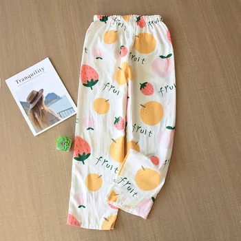 

Cotton Loose Female Nightwear Vintage Japanese Style Lingerie Femme Sexy Sleep Bottoms Pants Casual Daily Trousers халат женский