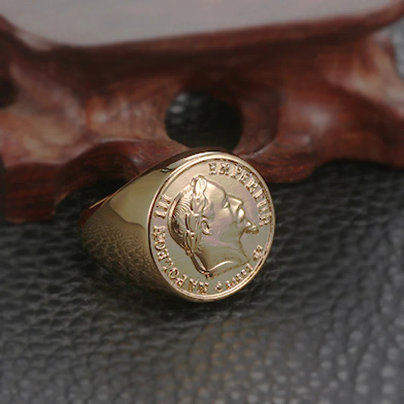 [韓国人気ジュエリー] nff napoleon ring French Coin Ring Stainless Steel Napoleon Iii Empereur Coin