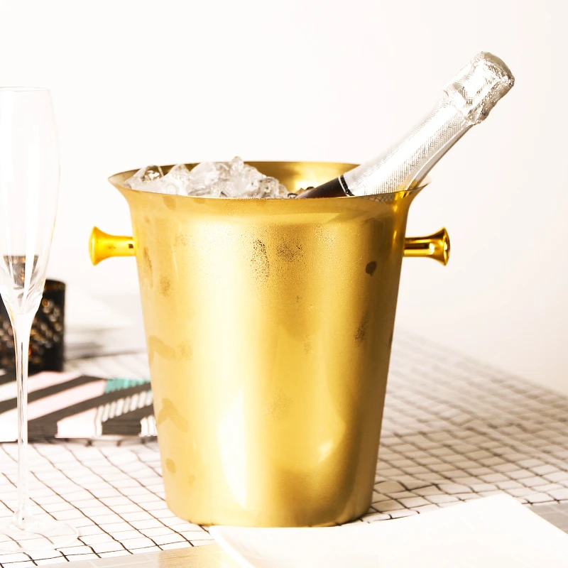 2L/4L European Style Stainless Steel Ice Bucket Wine Champagne Wine Chiller Bottle Cooler Beer Chiller Ice Barrel
