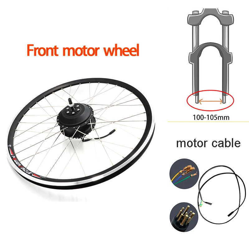 20''24''26''700C набор преобразования для электрического велосипеда 36V 250 W-500 W электрический велосипед комплект Байк, способный преодолевать Броды передний мотор для центрального движения колеса велосипеда Bicicleta Eletrica комплект