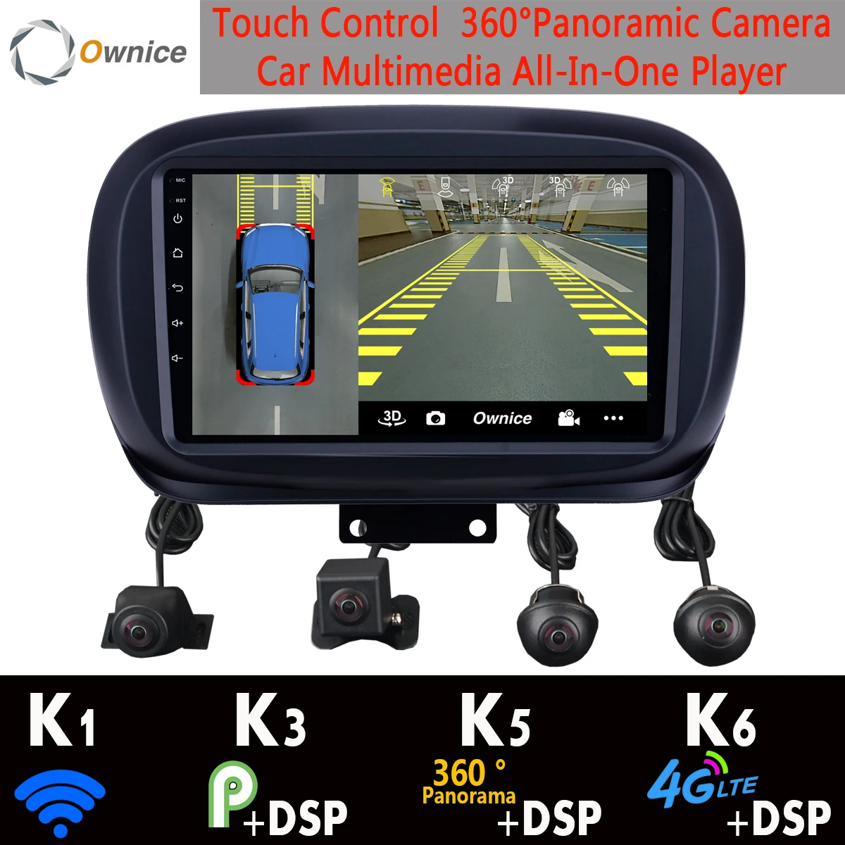 360 ° Панорамное 8 ядро 4G+ 64G Android 9,0 автомобильное мультимедийное радио для FIAT 500X- головное устройство gps навигация SPDIF DSP CarPlay