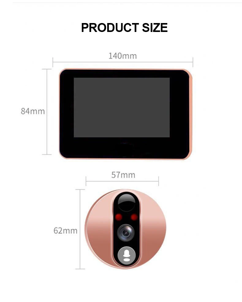 New Peephole Wifi HD Viewer DoorBell Infrared Night Security Wireless Camera Intercom Doorbell Support Phone Remote