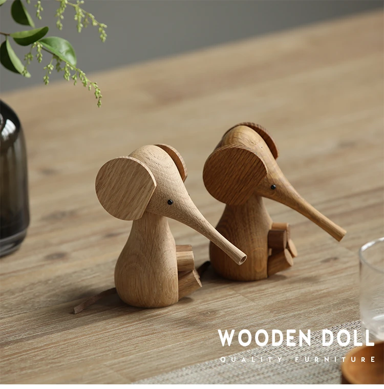 Скандинавская цельная древесина, слон, домашняя мебель, Европейский датский кукольный белый дуб, слон, бук, креативные деревянные поделки