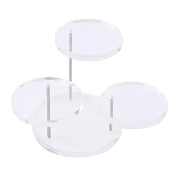

3 Layers Organizer Practical Jewelry Display Round Plate Bracelet Stand Pendant Shelf Easy Clean Earring Ring Acrylic Holder