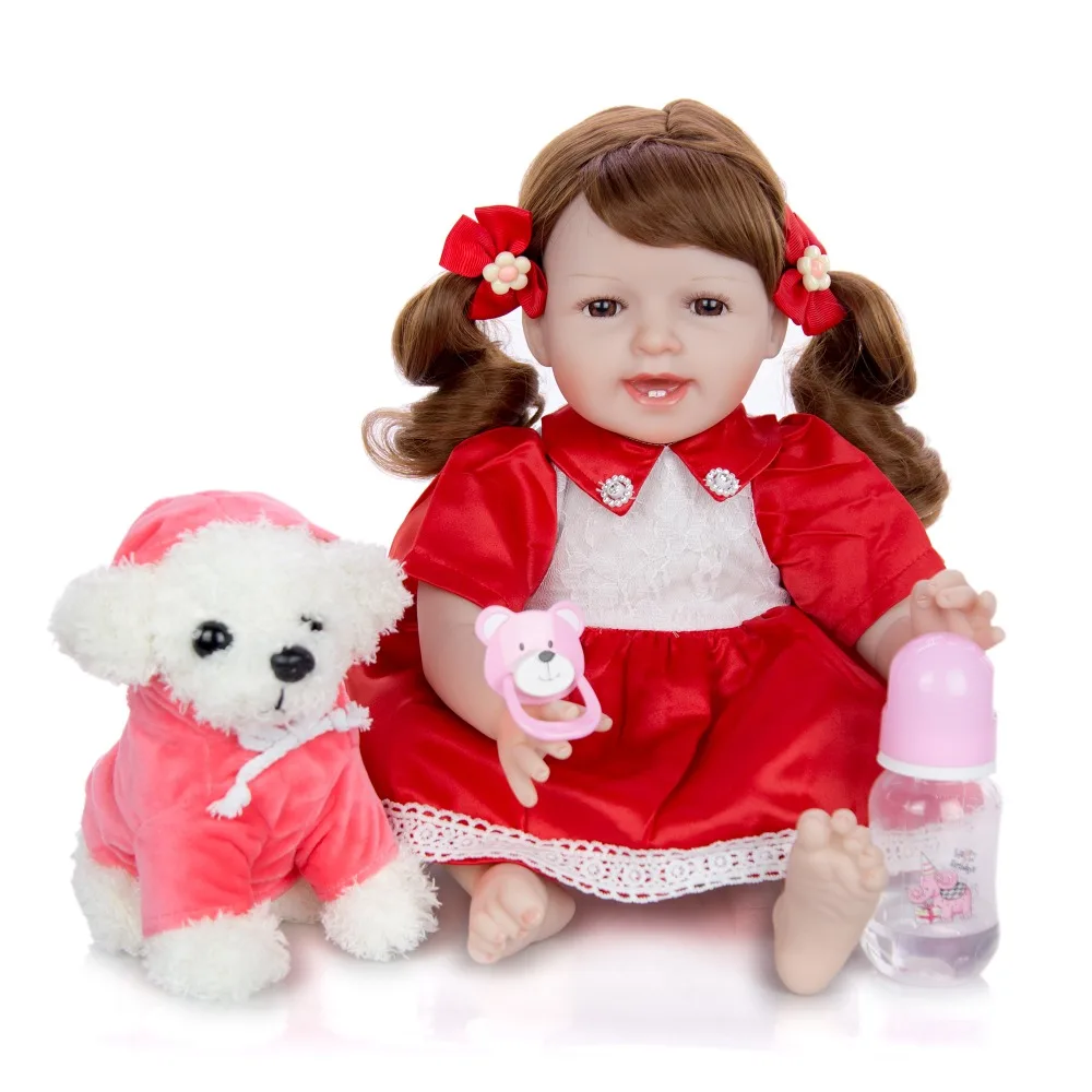 KEIUMI, дизайн, 22 дюйма, улыбающиеся Реборн, кукла, силиконовая, мягкая, хлопковая, Реалистичная, Bonecas Meninas, с завитками, волосы, подарок на день детей