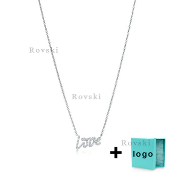 

XL TFX TTFF Rllen Popular Brand Pure Silver Diamond Love Necklace Is Suitable for Women's Party Jewelry Wholesale Free Delivery.