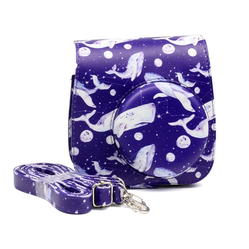 For Fujifilm Instax Mini 8 8+ 9 Camera Accessories Flowers PU Leather Instant Camera Shoulder Bag Protector Cover Case Pouch - Цвет: E