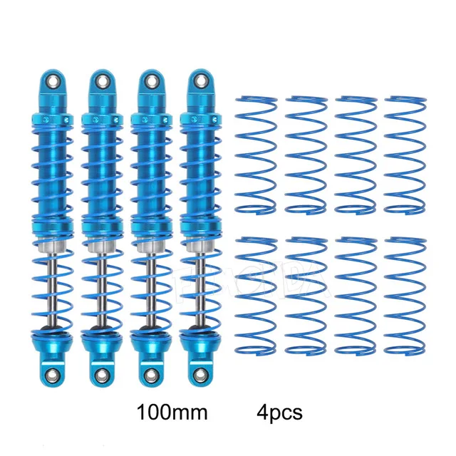100mm 4pcs Металлический гидравлический демпфер Регулируемый масляный амортизатор 70mm80mm90mm100mm110mm120mm для 1/10 RC Гусеничный SCX10 TRX4 D90 CC01upgrade - Цвет: 100mm 4pcs
