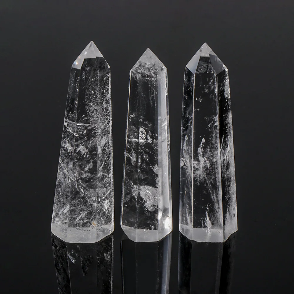 Модная Натуральная прозрачная кварцевая колонна кристаллическая палочка