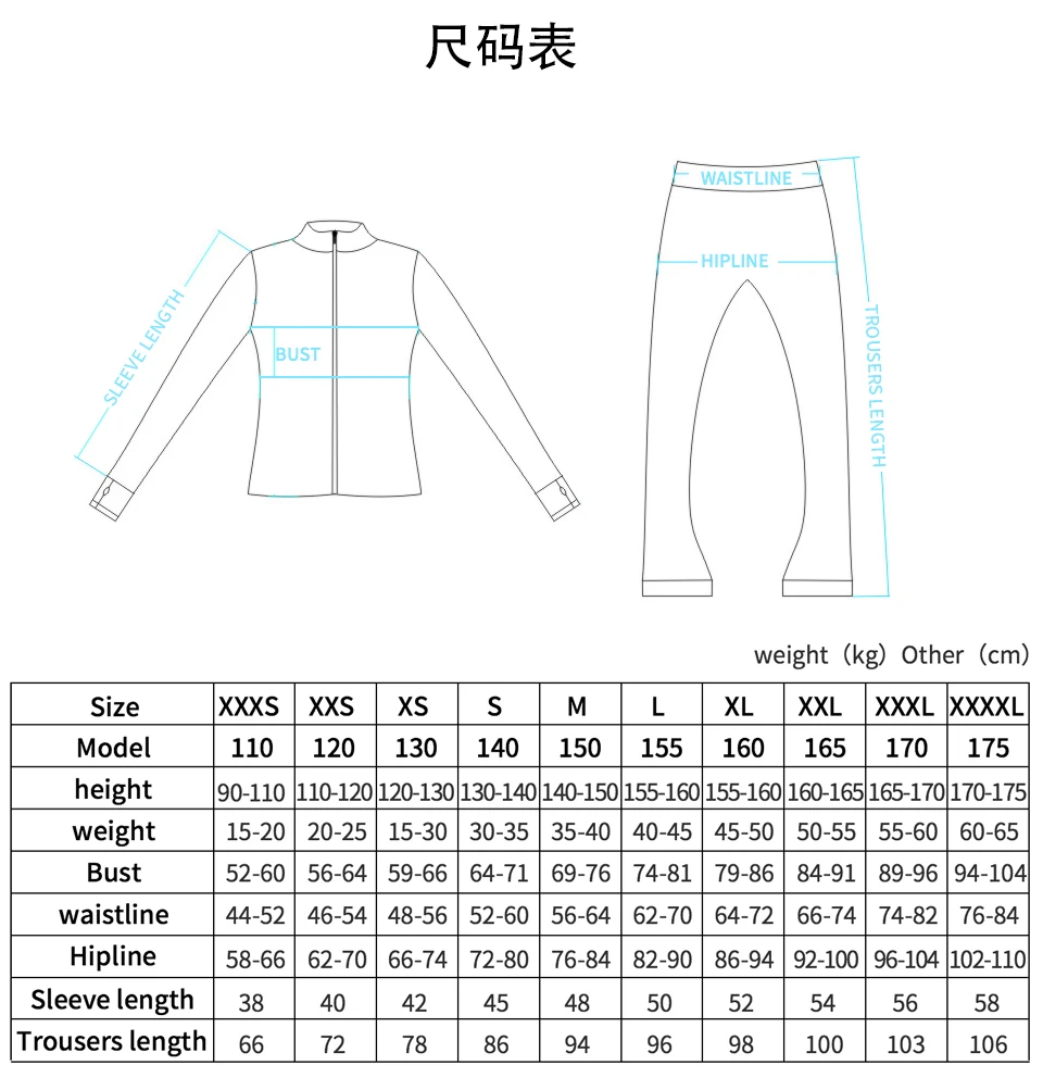 New Ice Figure Skating Jacket Pants Women Girl Trousers Top Black Teens Children Kids Colored Blue Rhinestones Training