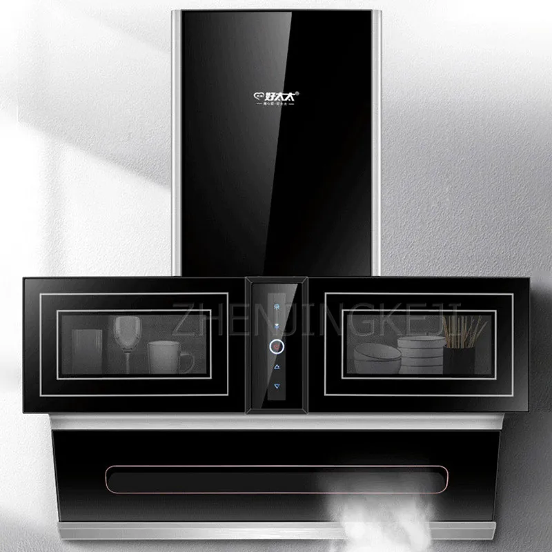 Range Hood Home Kitchen Side Suction Smart Motion High Suction Frequency Conversion UV Disinfection Cabinet Type Grease Pump 2