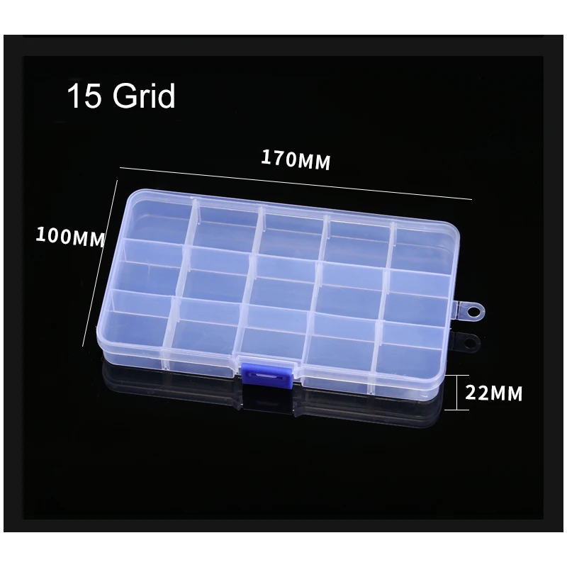 15 Grid 10/15/24 Сетки DIY Упаковка для инструмента коробка Портативный электронный Компоненты винт сменная память винт органайзер для ювелирных изделий инструмент Чехол - Цвет: 15 Grid