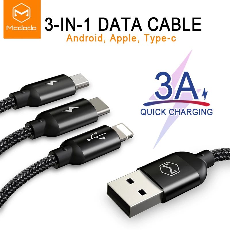 USB кабель зарядный Mcdodo 3 в 1 А Micro Type C|Кабели для мобильных телефонов| |