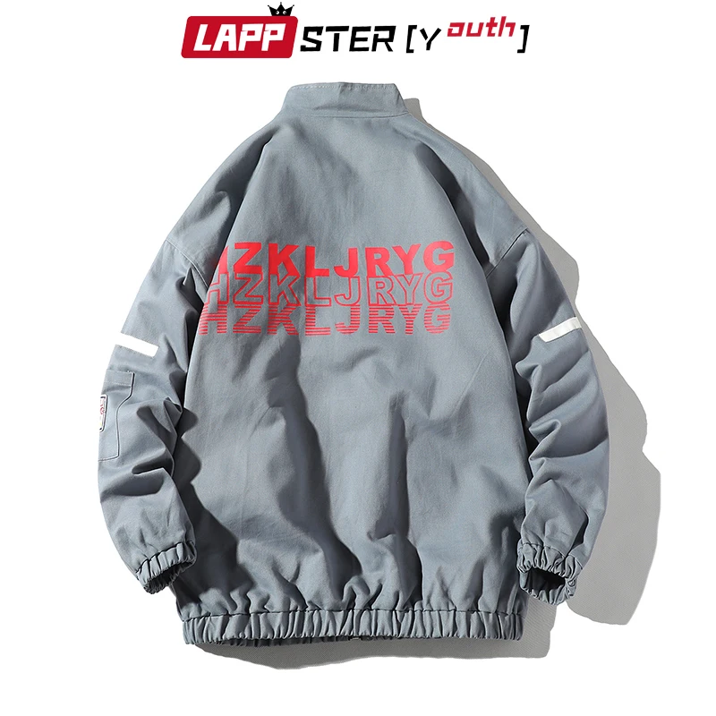 LAPPSTER-молодежная Мужская винтажная Рабочая куртка Harajuku Карманы Уличная ветровка Корейская черная с капюшоном Рабочая куртка 4XL