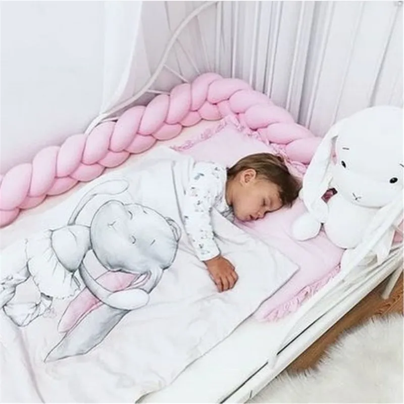 

1M/2M/3M Baby Bumper Bed Bumper Newborn Knot Braid Pillow Cushion for Boy Girl Bebe Bed Protector Crib Bumper Room Decor
