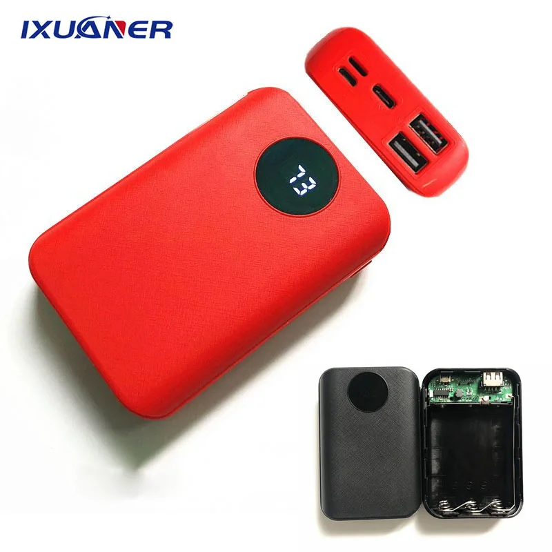 New Portable Dual USB DIY Powerbank Case 3x18650 Battery Charging Digital Display Power Bank Shell K