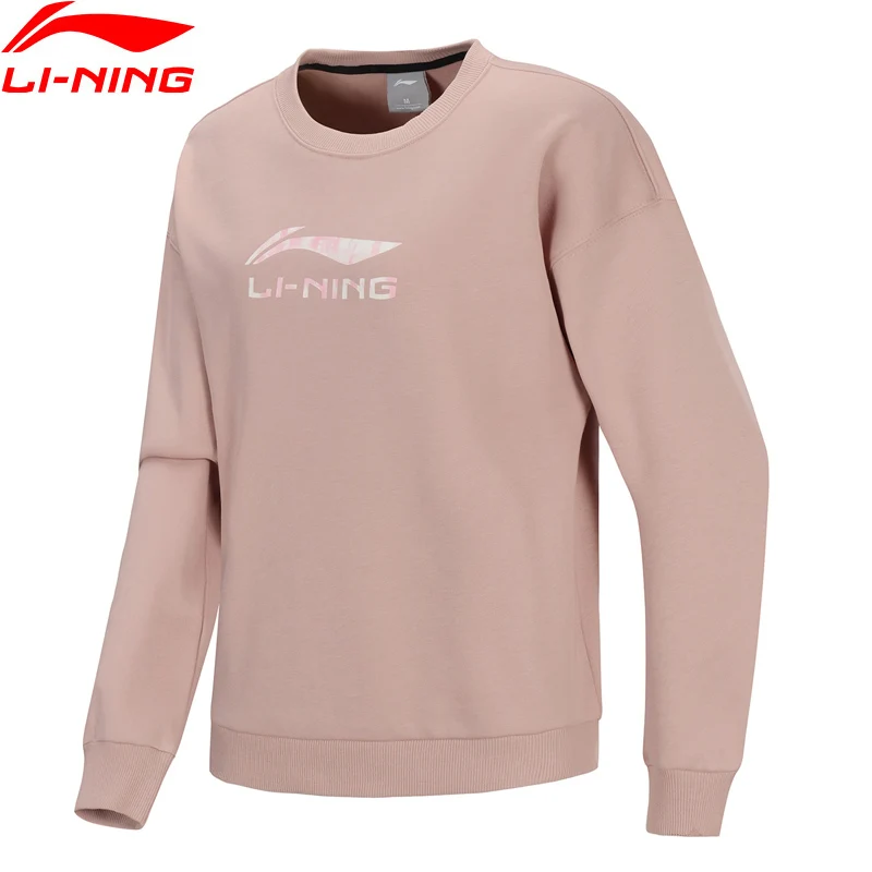 

Li-Ning Women The Trend Sweaters WARM AT 64% Polyester 36% Cotton Loose Fit LiNing Sports Hoodie Tops AWDP486 COND19