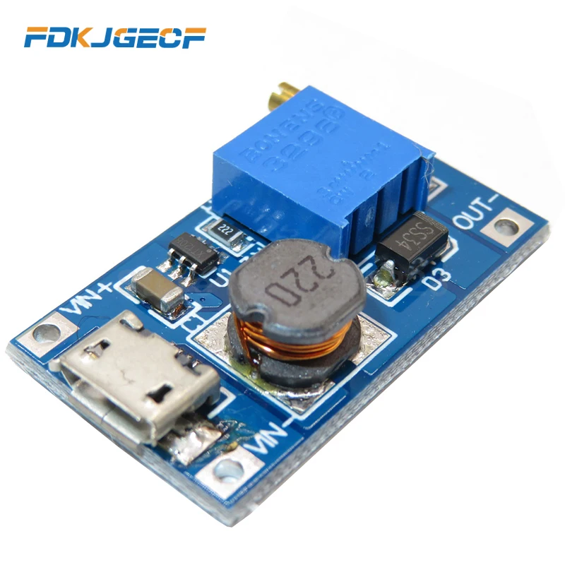 DC-DC Adjustable Boost Module 2A Plate Step Up with MICRO USB 2V - 24V to 5V 9V 12V 28V MT3608 LM2577 | Обустройство дома