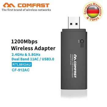 

5Ghz 1200Mbps Wireless WIFI Adapter USB3.0 Dual Band 802.11ac/b/g/n AC Gigabit WiFi Super speed Card for Laptop Desktop Computer