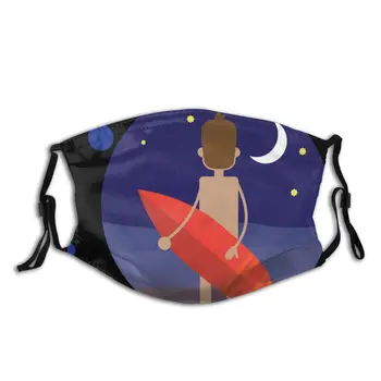 

protective mask with filter Surfing Funny Cute Cartoon Surfboard anti dust PM2.5 reuse adult teen child girl