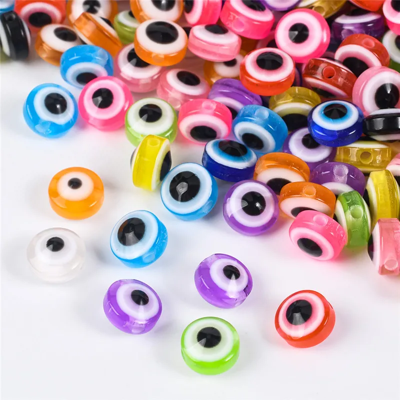Разноцветные Круглые бусины из смолы 50 шт./лот 8 мм для ожерелий браслетов ножных