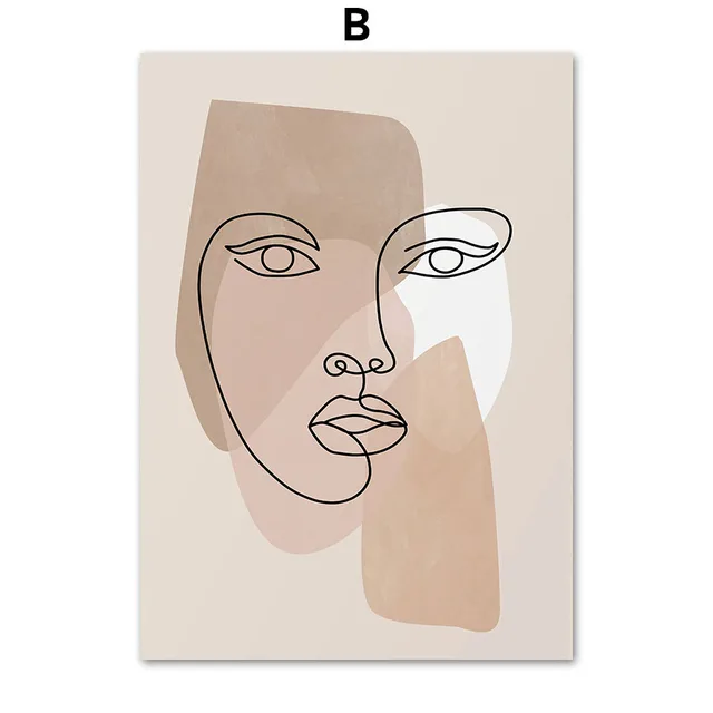 Nordic Posters And Prints Abstract Naked Girl Sunrise Palm Leaf Wall Art Canvas Painting Wall Pictures For Living Room Decor B