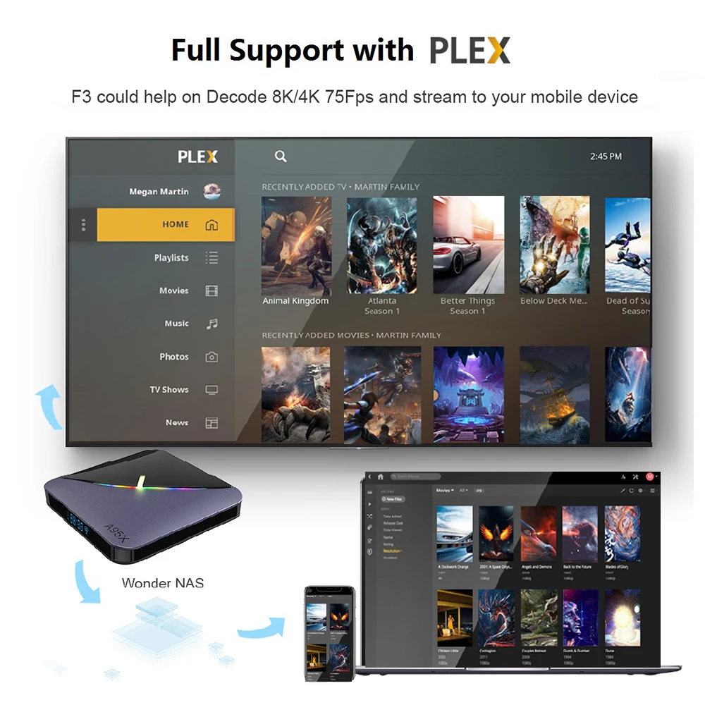 A95X F3 RGB светильник 8K ТВ коробка Android 9 0 4 Гб 64 Amlogic S905X3 32 Wifi смарт медиаплеер A95XF3 X3 2