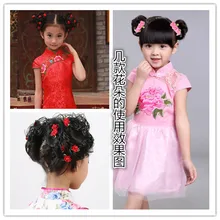 Стиль цветок аксессуары для волос Детская Роза ткань цветок заколки Ретро Девушки Принцесса вверх-до боковая заколка головной убор